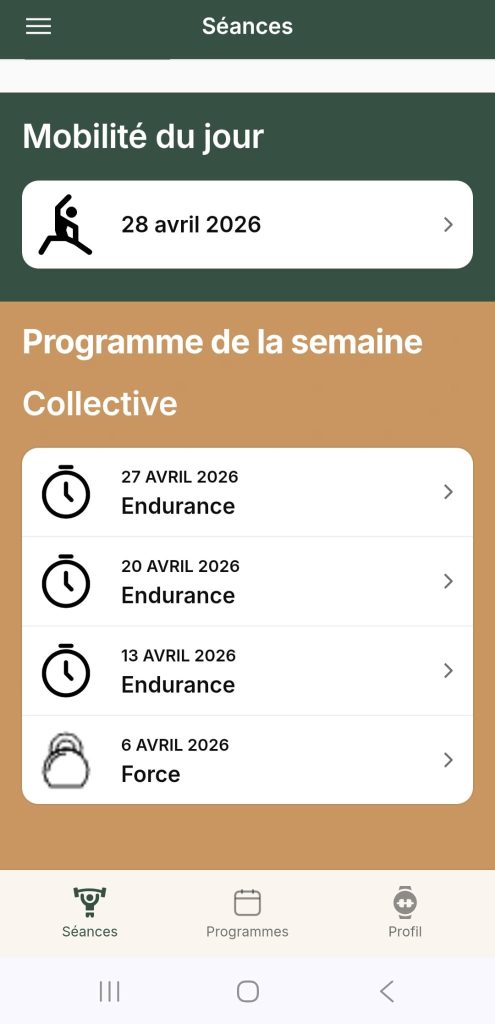 séance de la semaine